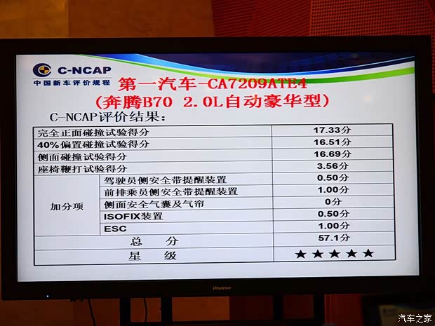 一汽奔腾 奔腾B70 2014款 2.0L 自动豪华型