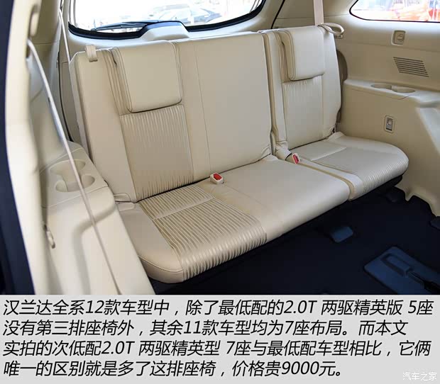 广汽丰田 汉兰达 2015款 2.0T 两驱精英版 7座