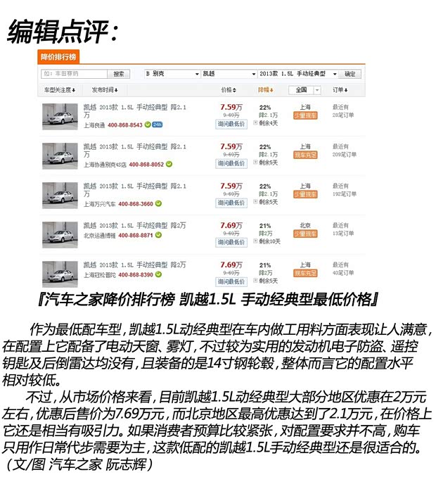 别克通用别克凯越2013款 1.5L 手动经典型