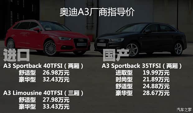 奧迪奧迪(進(jìn)口)奧迪A3(進(jìn)口)2014款 Sportback 40 TFSI S line豪華型