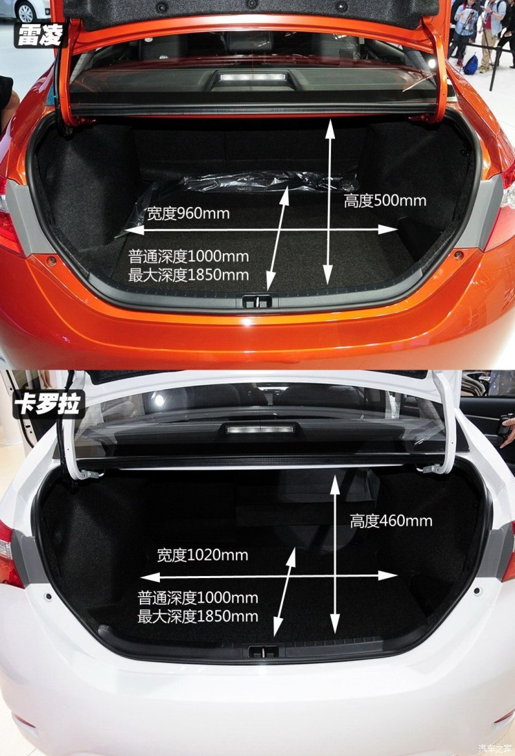 新款卡罗拉后备箱尺寸图片